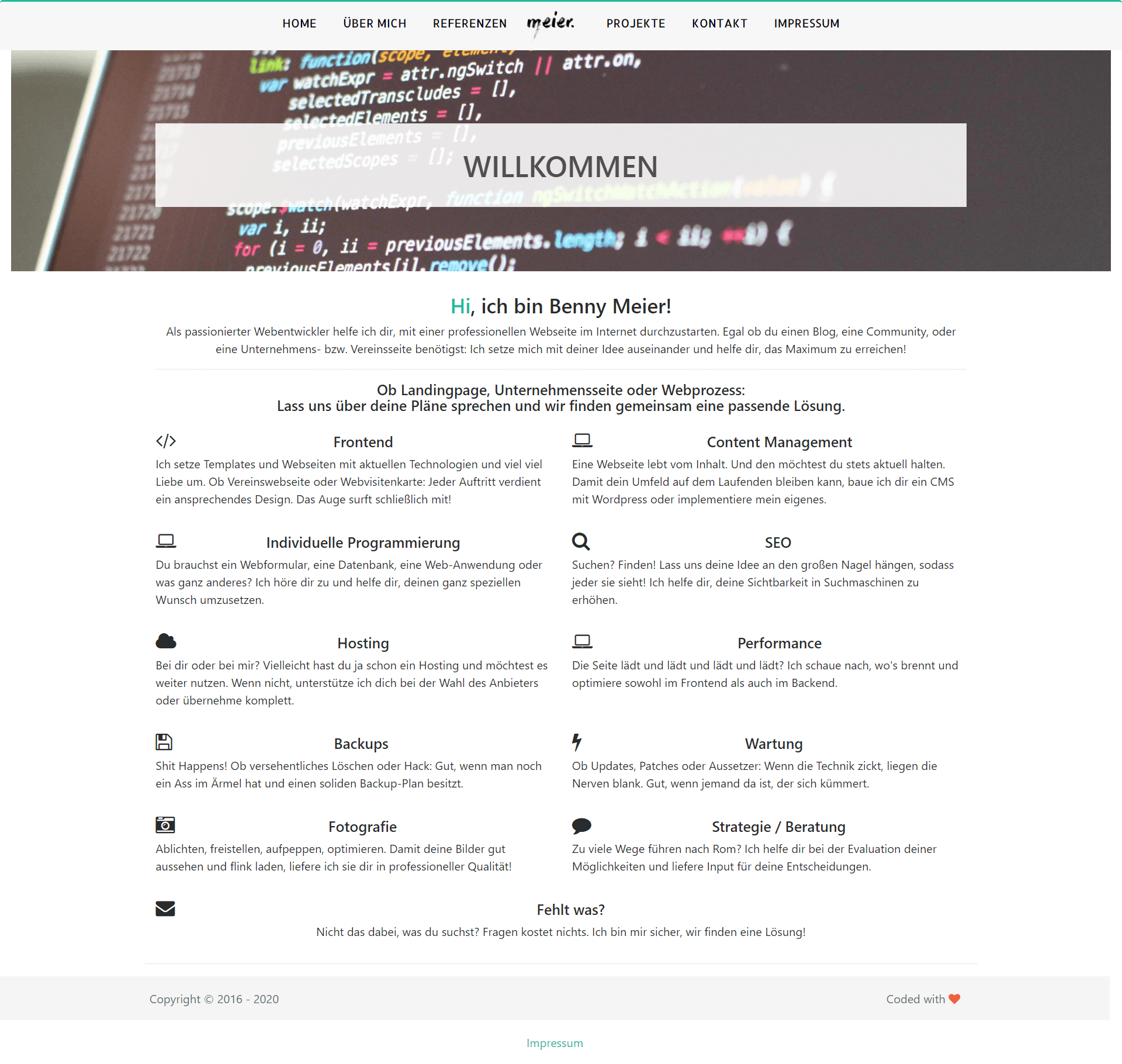 Mockup image of the website
